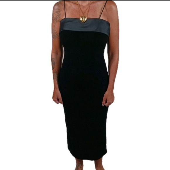 Vintage Alex Evenings Slip Dress Womens 4P Velvet 90s Goth Prom Formal Witch - Picture 1 of 13